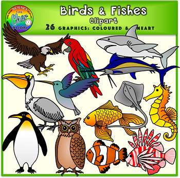 Birds and Fishes Clipart (Animals).