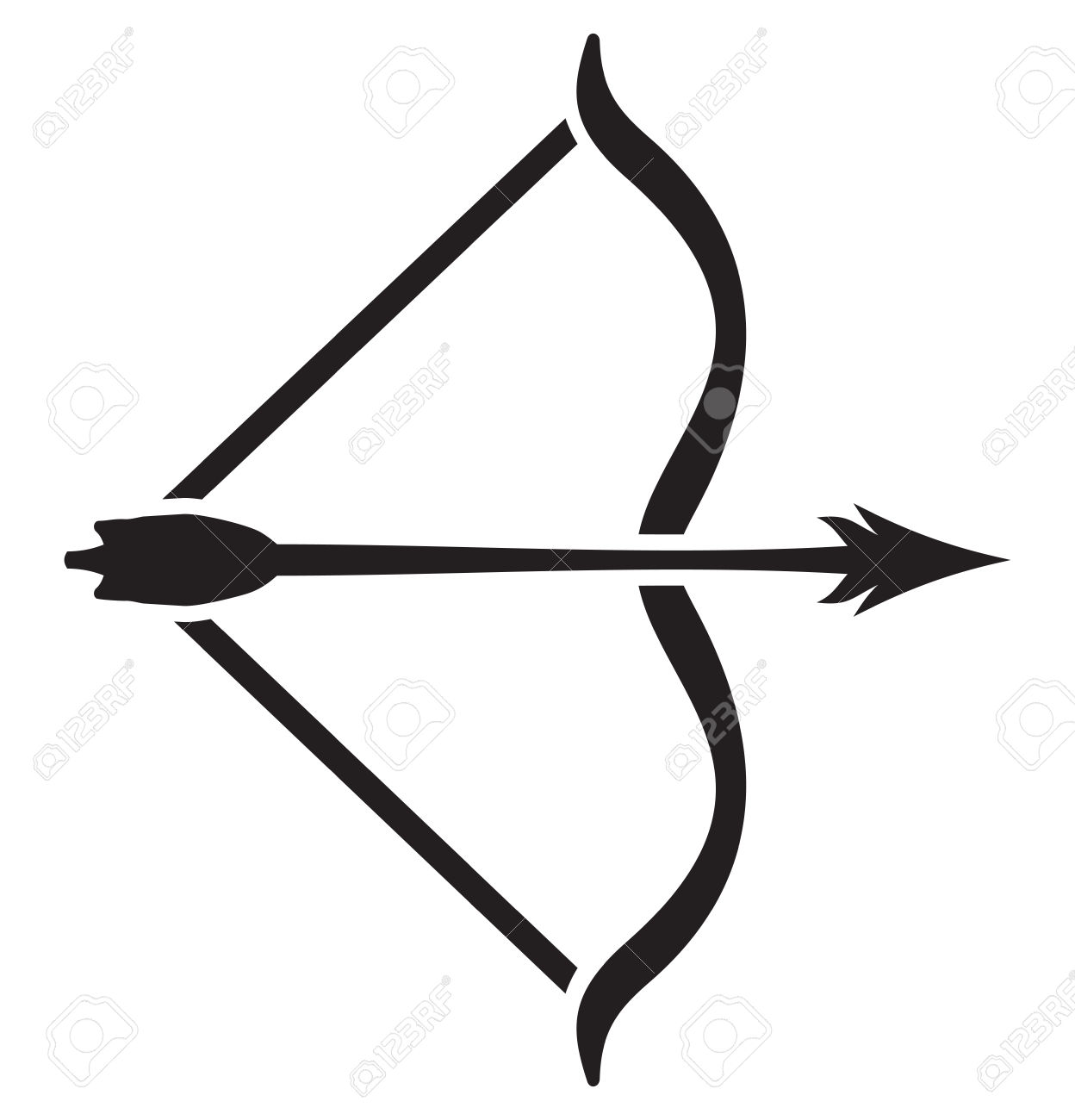 clipart of archery bow and arrow outline - Clipground