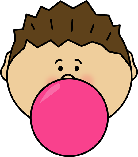 Kid Blowing Bubble Gum Clipart.