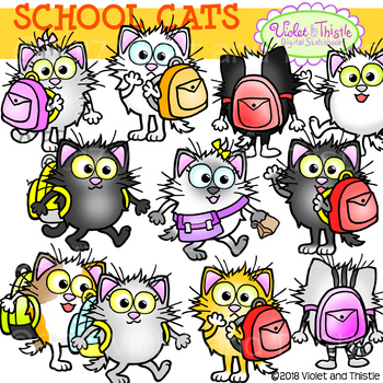 Cat Clipart {Back to School Cats}.