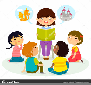 Clipart Children Listening To A Story.