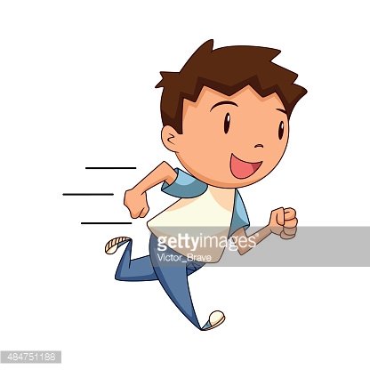 Child running Clipart Image.