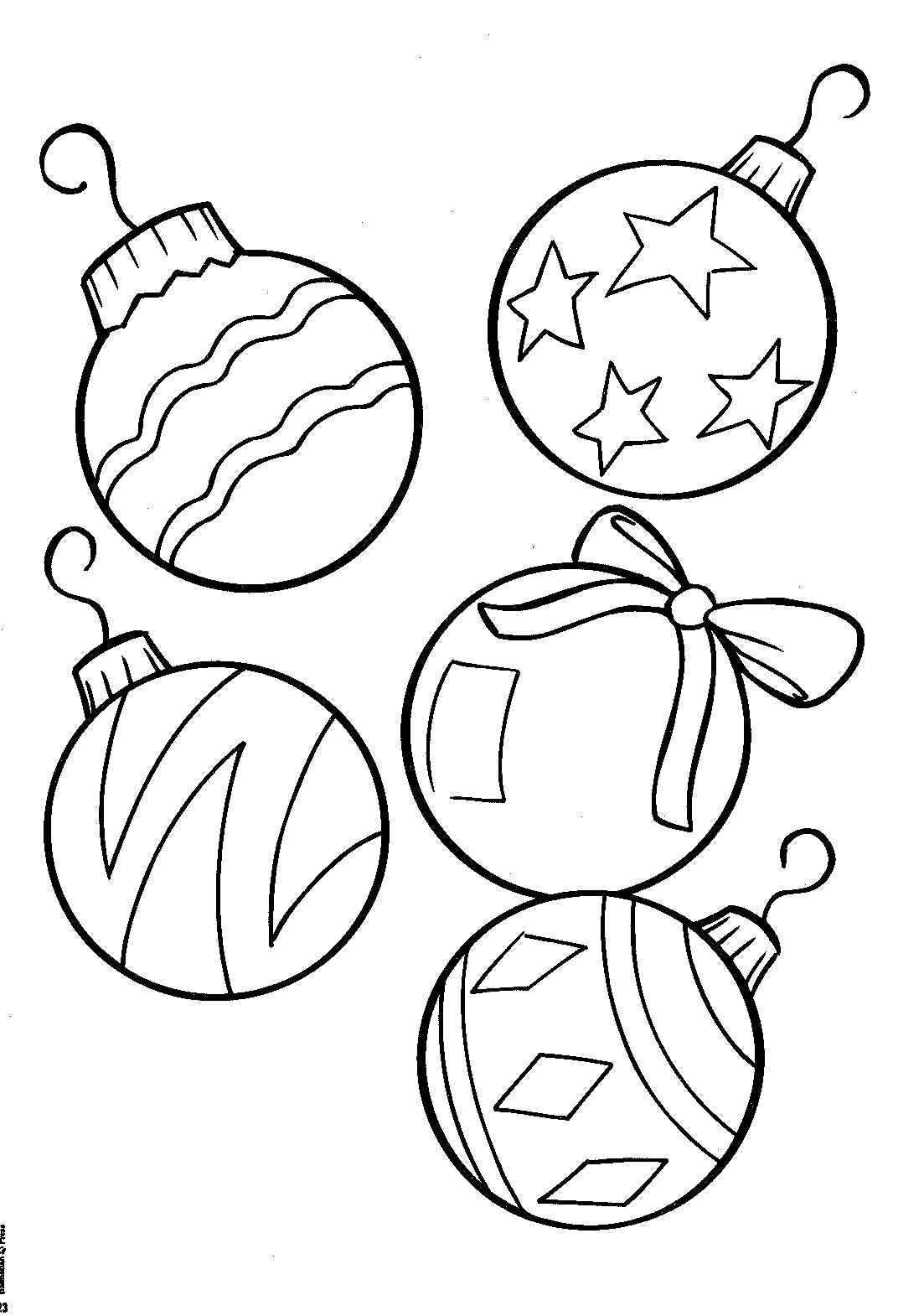 clipart of christmas ornaments to color Clipground