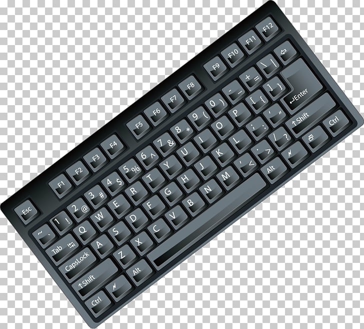 Computer keyboard Space bar, Black keyboard computer parts.
