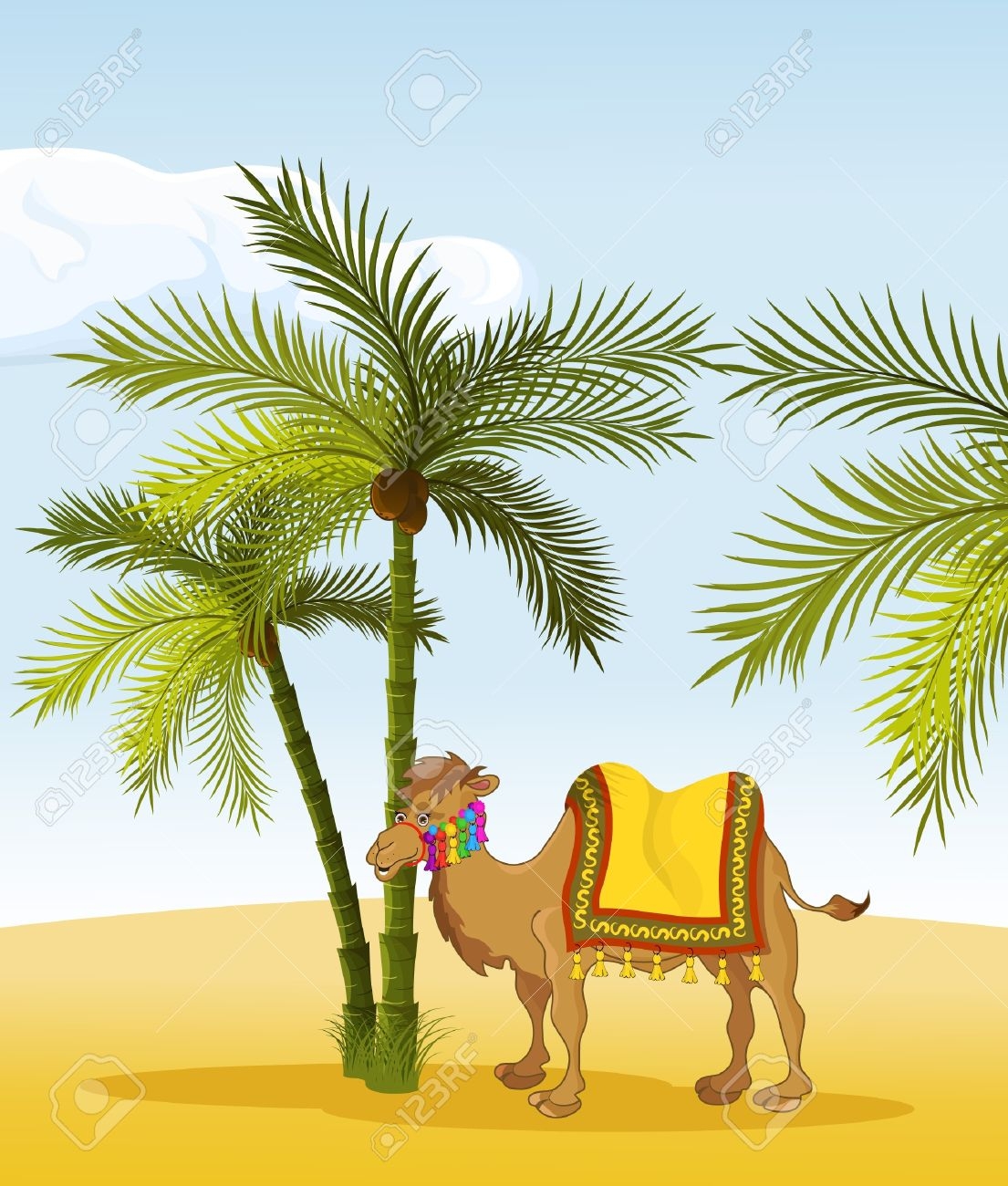 Финик караван. Три пальмы Лермонтов Верблюды. Верблюд и Пальма. Три пальмы рисунок. Оазис с пальмами и верблюдами.
