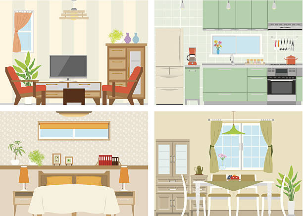 House Living Room Dining Room Kitchen Clipart
