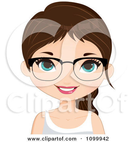 Girl Wearing Glasses Clipart.