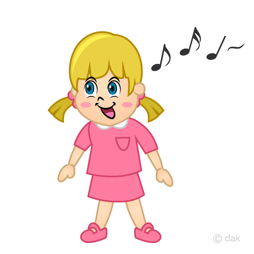 Singing Girl Clipart Free Picture｜Illustoon.
