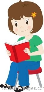 Clipart Of A Girl Reading A Book.