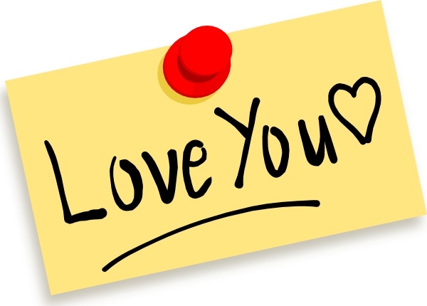 Thumbtack Note Love You clip art Free vector in Open office.