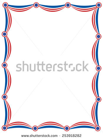 American Patriotic Border Stock Images, Royalty.