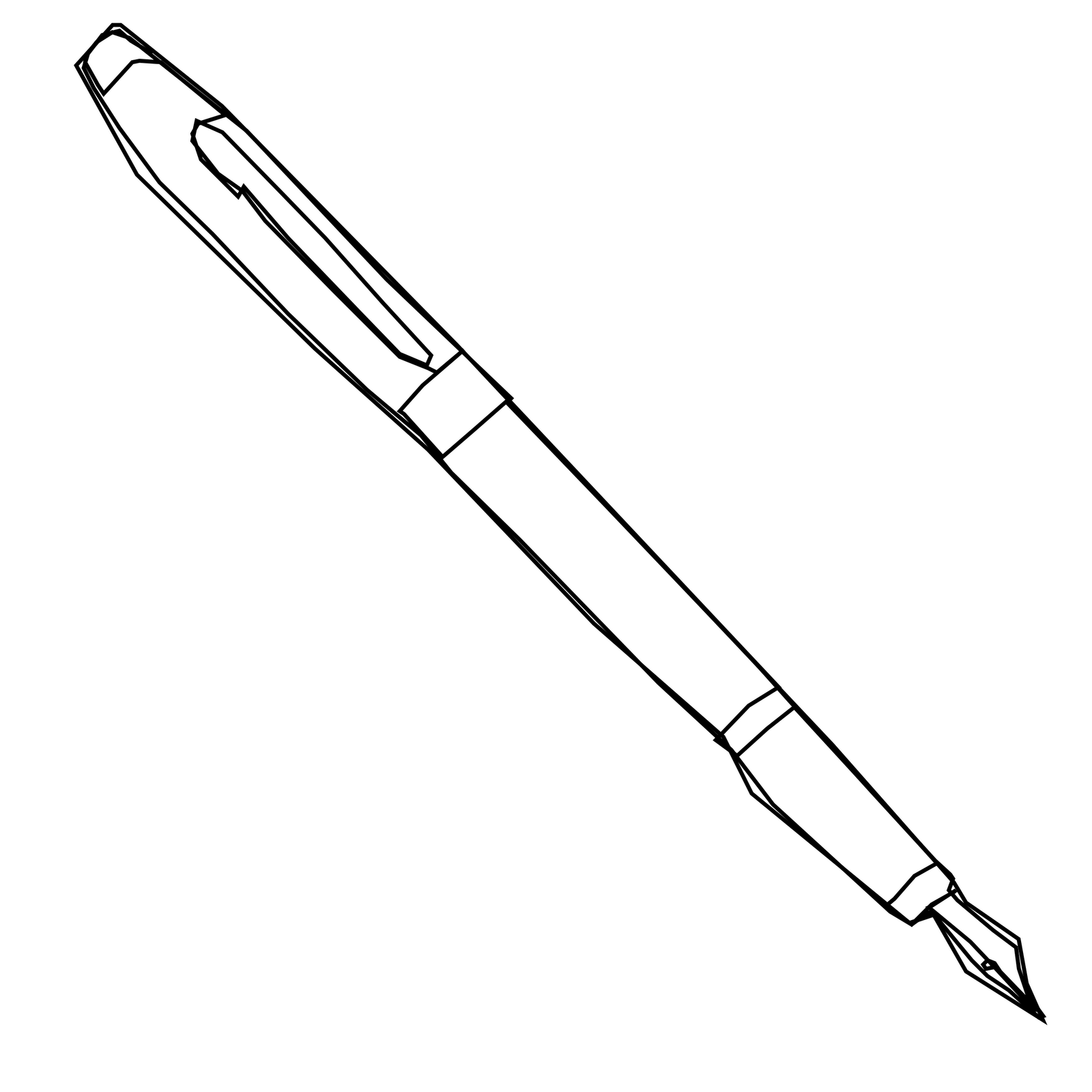 Pen Black And White Clipart.