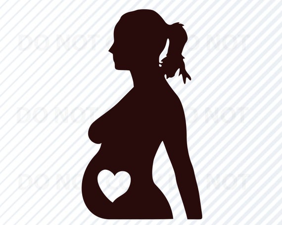 Pregnant Woman Silhouette Clip Art.