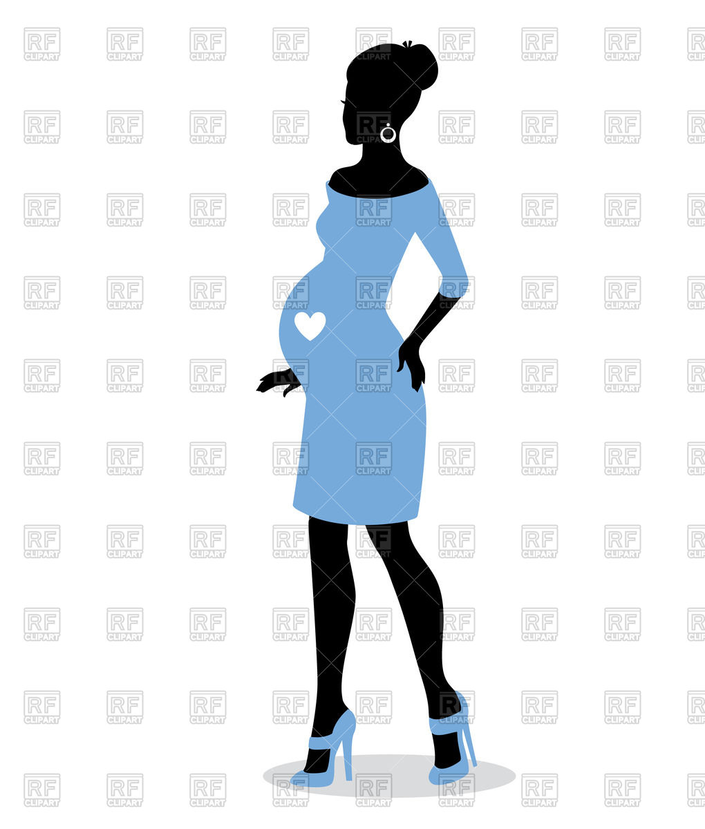 Silhouette of pregnant woman Stock Vector Image.