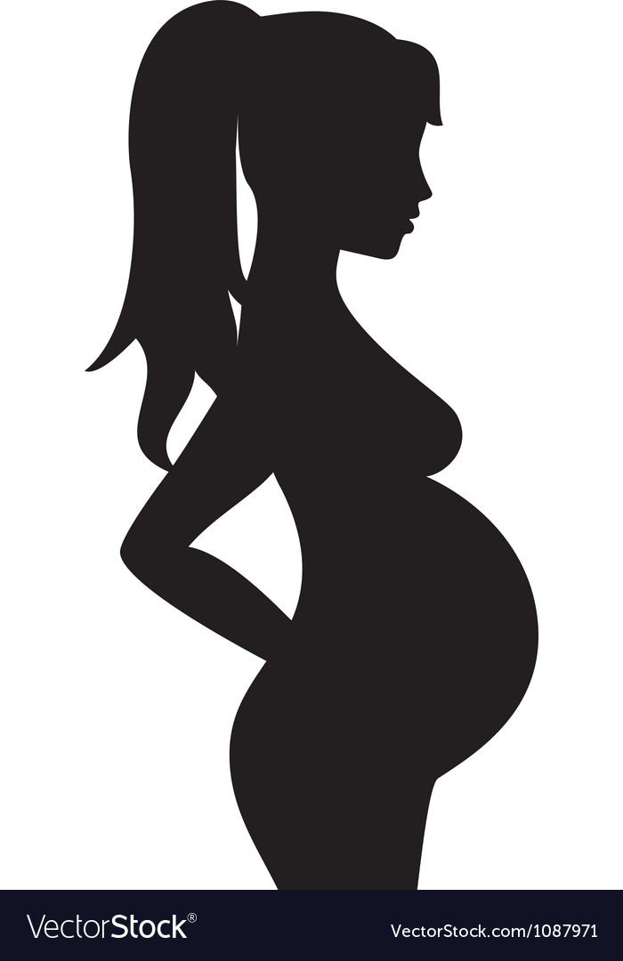 Silhouette of the pregnant woman.