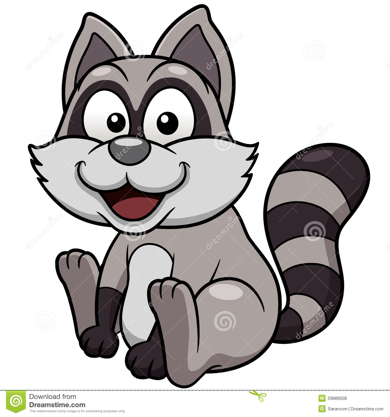 Raccoon Clipart Black And White.