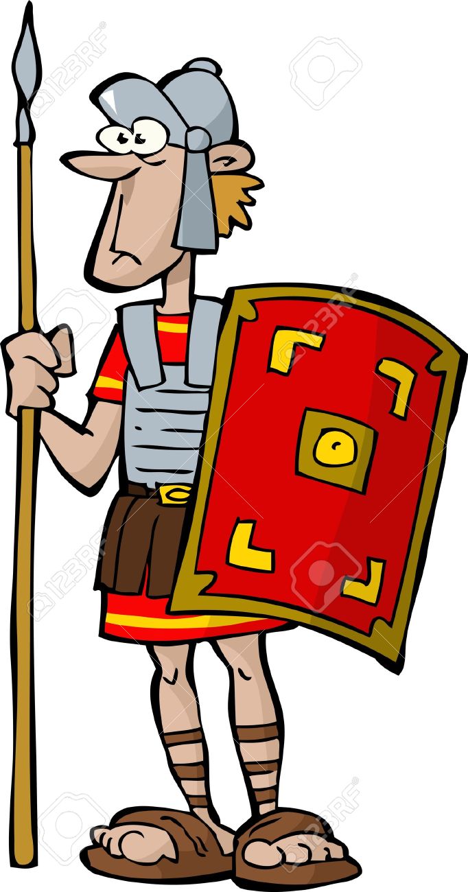 Cartoon Roman Soldier Clipart.
