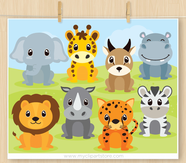 Safari Animals Clipart.