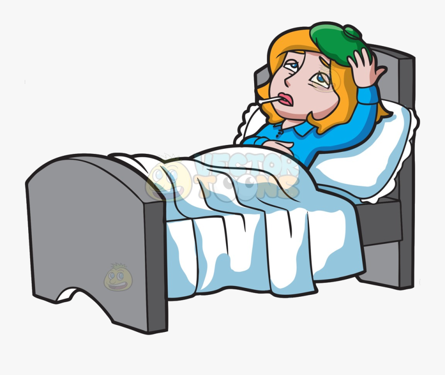 Sick Person In Bed Clipart Drawing Design Kids Transparent.