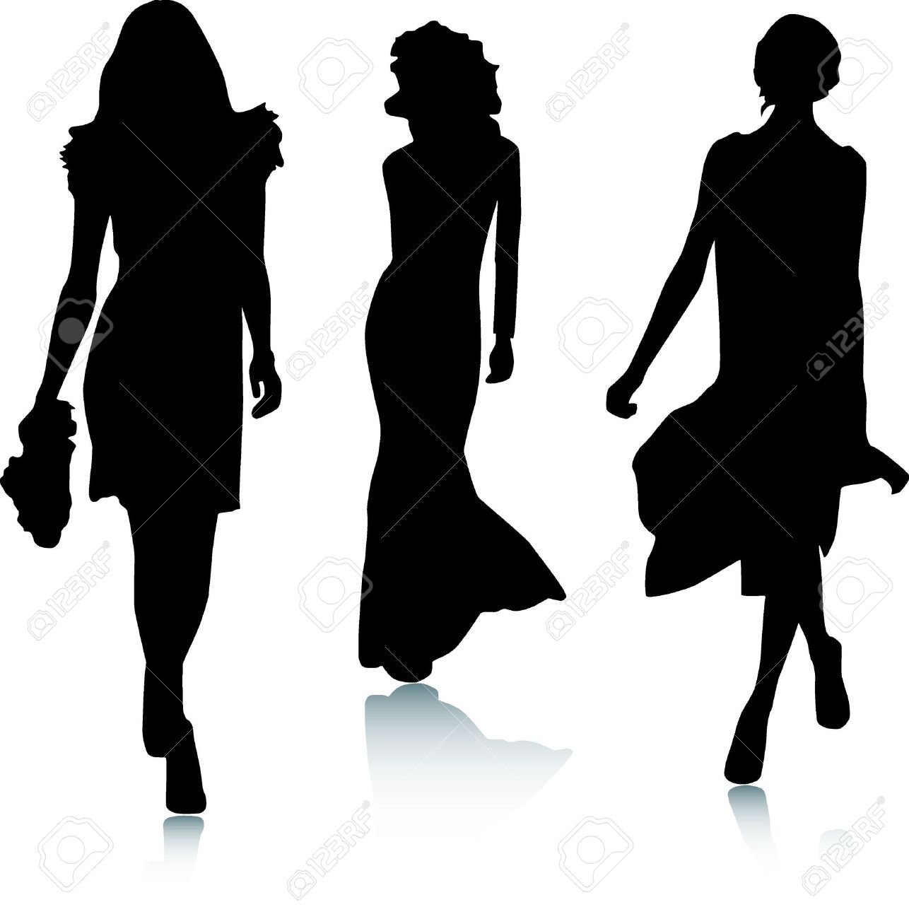 clipart of silhouette girl in a fashion show 20 free Cliparts ...