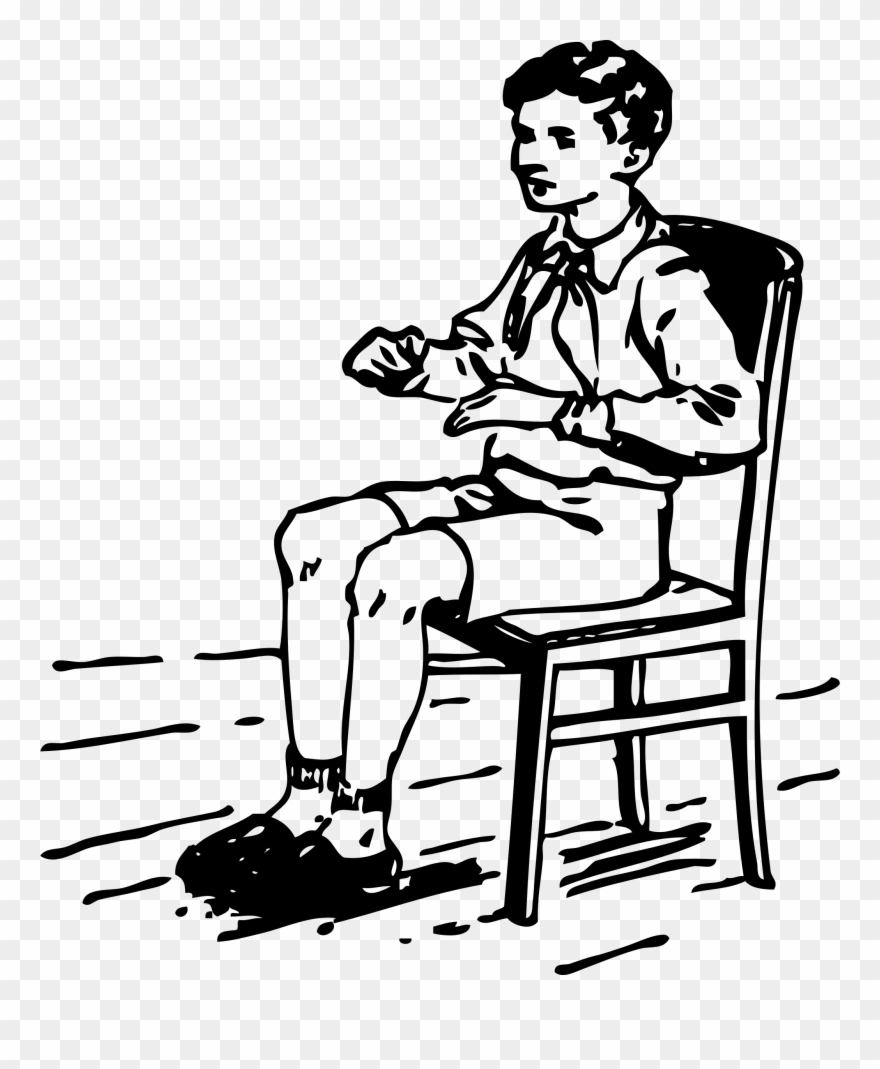 Boy Sitting In Chair.