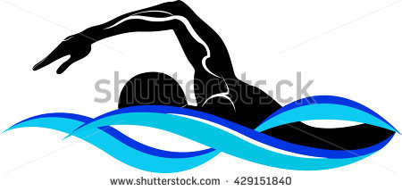 Swimming Silhouette Stock Images, Royalty.