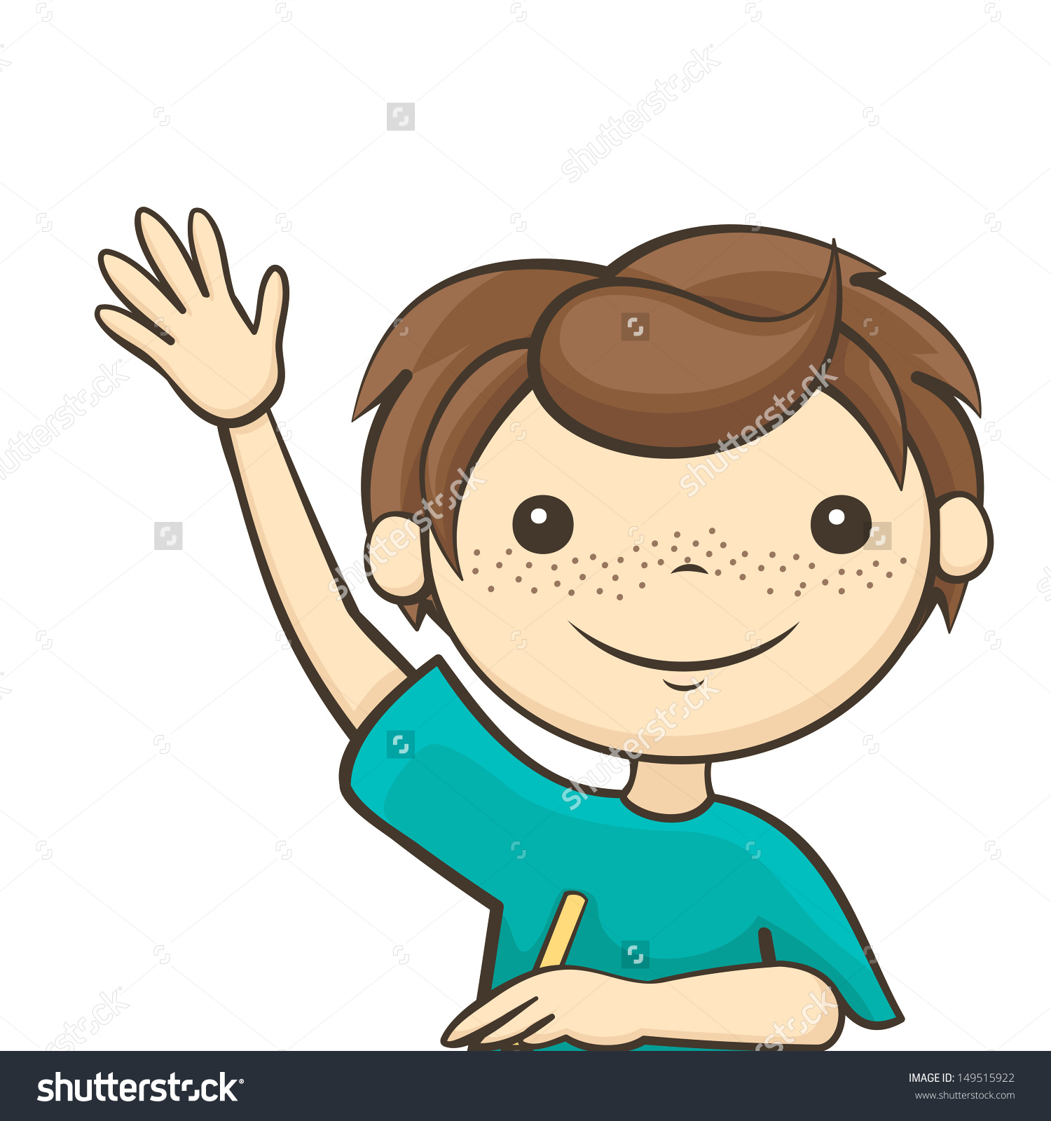 Showing post & media for Cartoon boy student raising hand.
