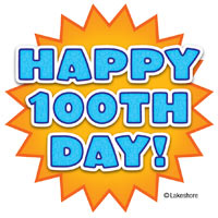 happy 100th day clip art at Lakeshore Learning.