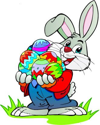 Hopping Easter Bunny Clipart.