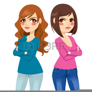 Clipart Of Two Girls.