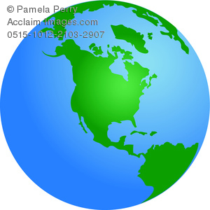 Clip Art Image of a World Globe.