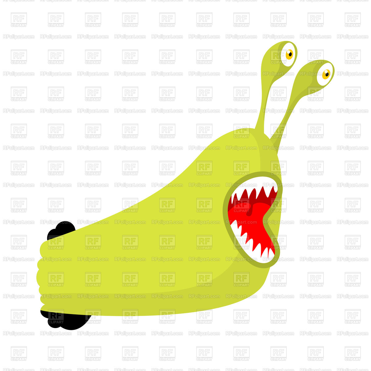 Worm parasite with teeth isolated Stock Vector Image.
