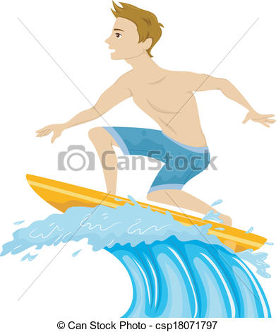 Man Surfing Clipart.