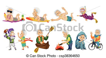 Clipart Old Man Surfing.