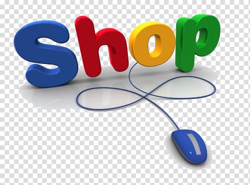 Multicolored shop illustration, Online shopping E.