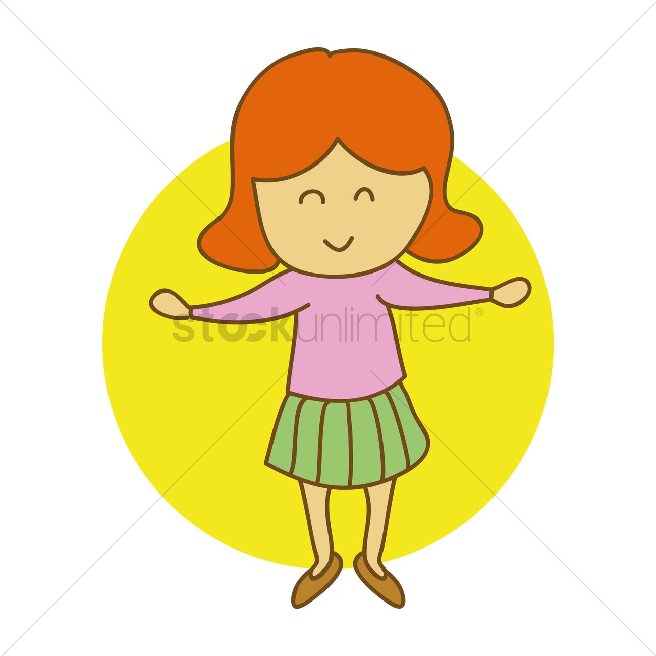 Girl standing with open arms Vector Image.