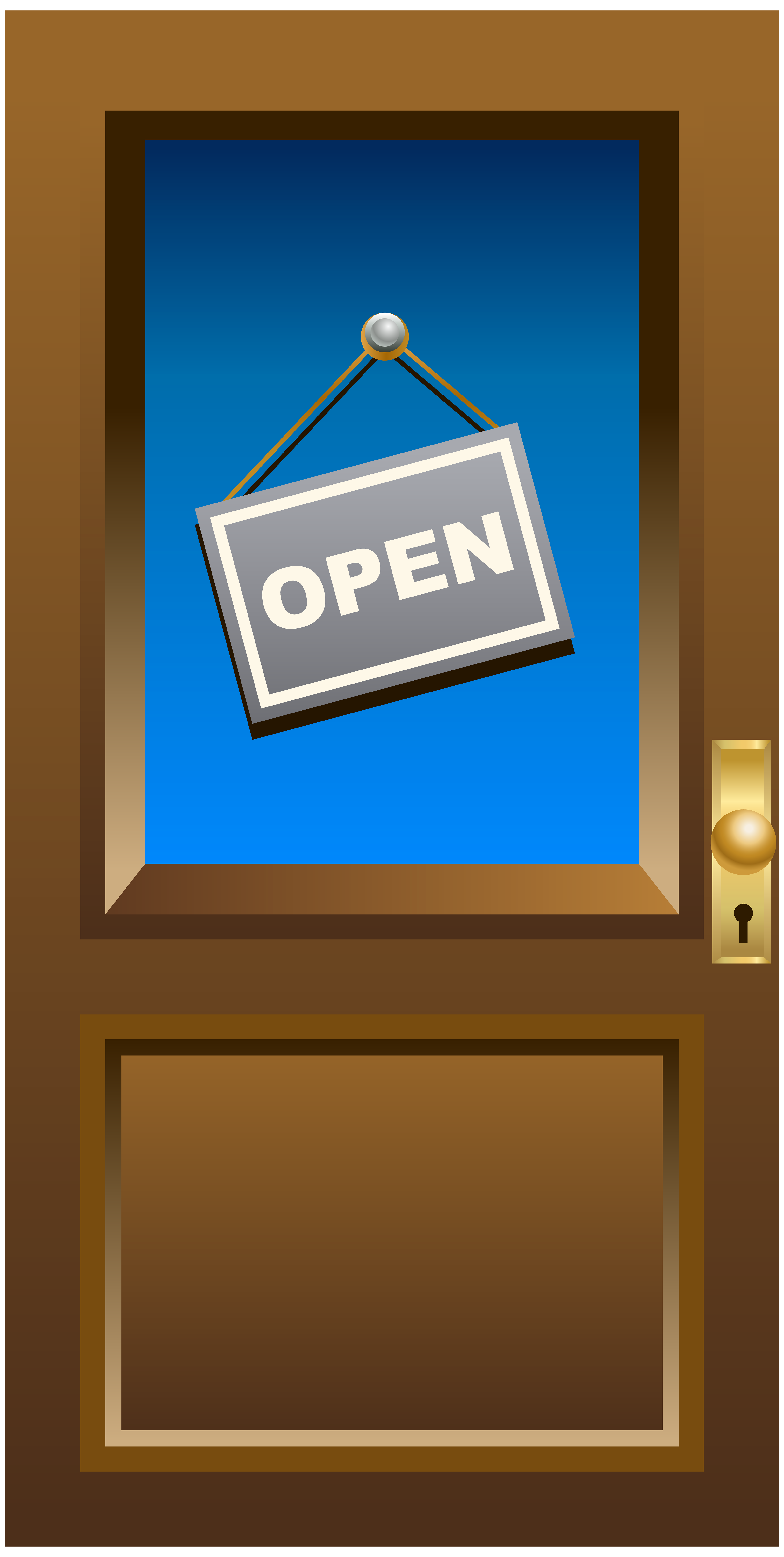 Door with Open Sign PNG Clip Art.