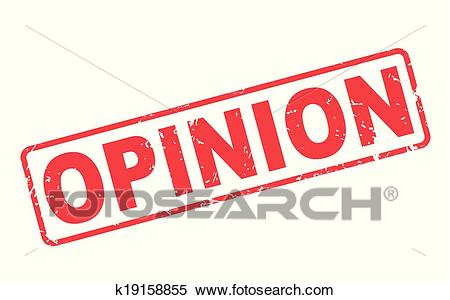 Stamp opinion with red text on white Clipart.