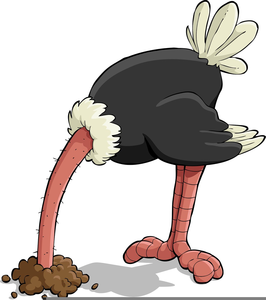 Head In Sand Ostrich Clipart.