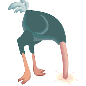 Ostrich Head Out of Sand clipart, cliparts of Ostrich Head Out of.