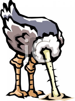 Ostrich Head In Sand Clip Art.