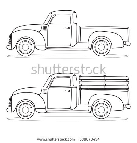 Pickup Truck Outline Stock Images, Royalty.