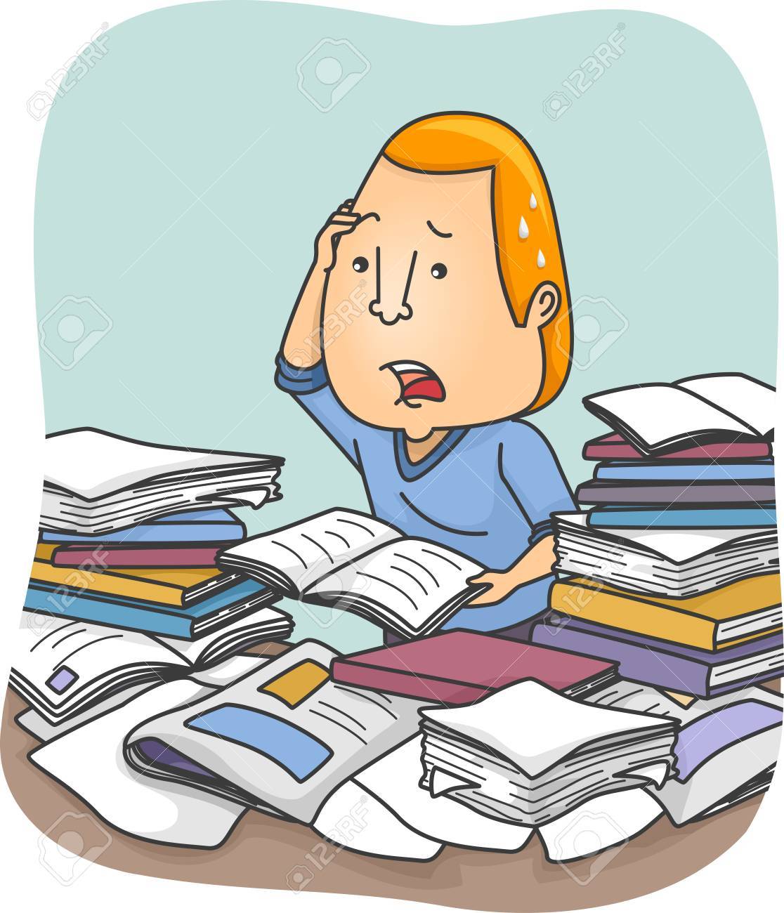 Man Overwhelmed with Information » Clipart Station.