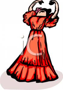 Clip Art Image: A Woman Dancing the Pasa Doble.