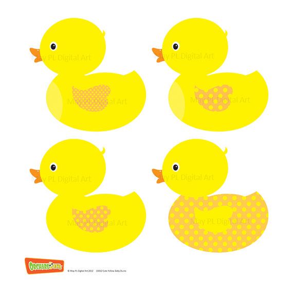 Rubber Duckie Ducky Duckling Yellow Ducks Baby Ducks Clipart.