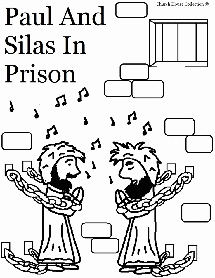 Free Paul And Silas In Jail Free Coloring Page, Download Free Clip.