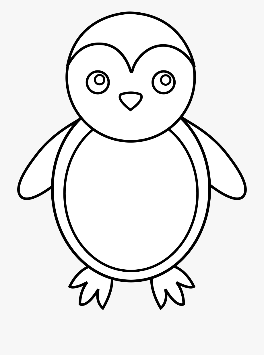 Baby Penguin Clipart Black And.