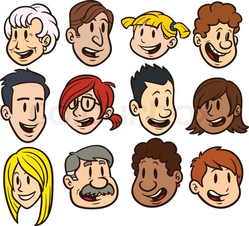 People Faces Clipart.