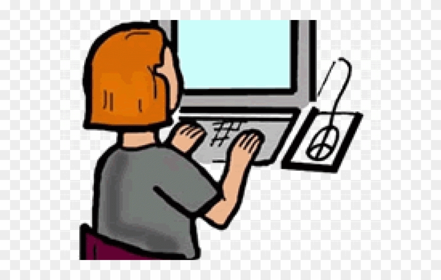 Person On Computer Clipart.