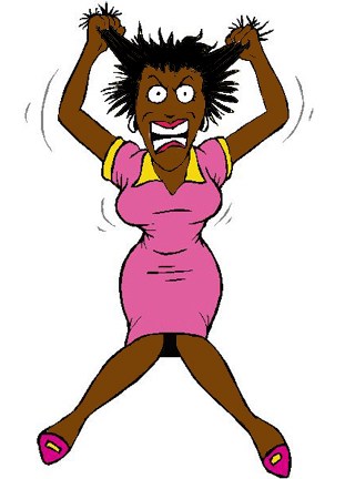 Woman Pulling Hair Out Cartoon